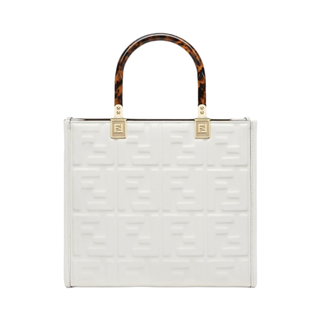 펜디 FF 모티프 선샤인 스몰 레더 쇼퍼백 화이트(Fendi FF motif Sunshine Small Leather Shopper White) - 3