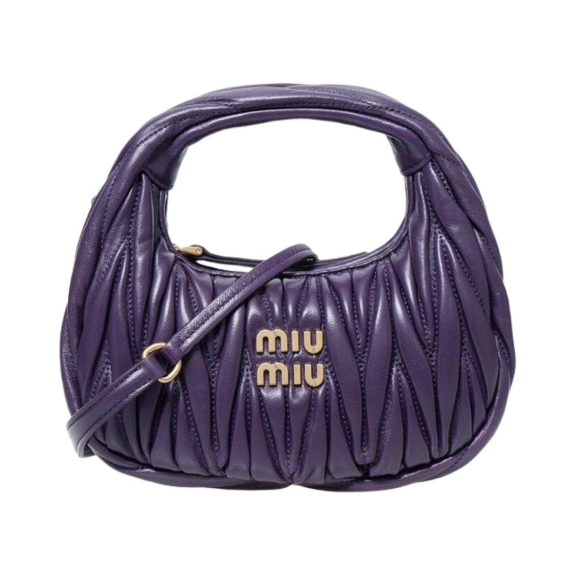 미우 미우 완더 마테라쎄 나파 가죽 호보 미니백 블랙 | Miu Miu