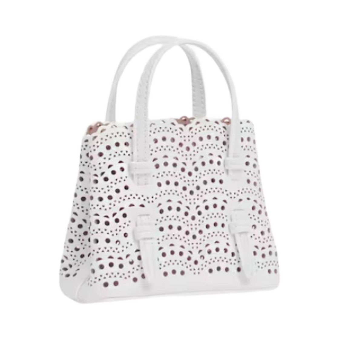 알라이아 비엔 카프스킨 미니 미나 백 화이트(Alaia Mini Mina Bag in Vienne Calfskin White) - 2