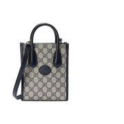 Gucci Mini Tote Bag with Interlocking G Beige Blue