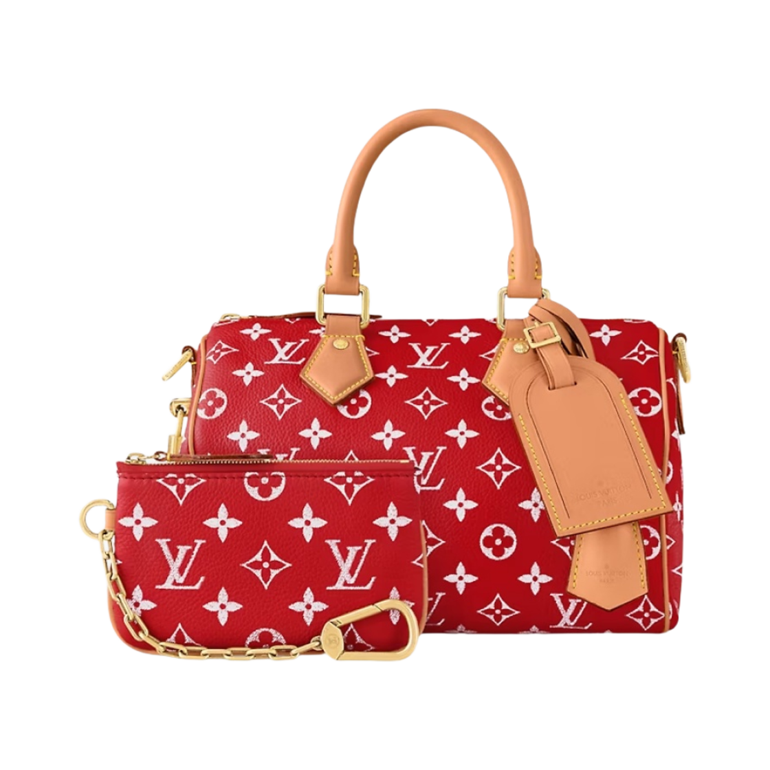 M24425 Louis Vuitton Speedy P9 Bandouliere 25 Red - #5