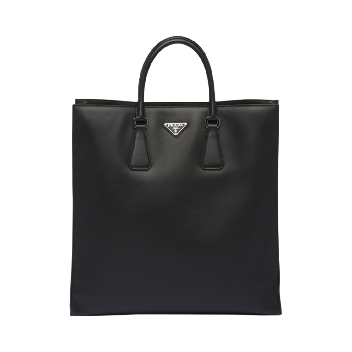 프라다 숄더 스트랩 레더 토트백 블랙(Prada Leather Tote Bag with Shoulder Strap Black) - 1