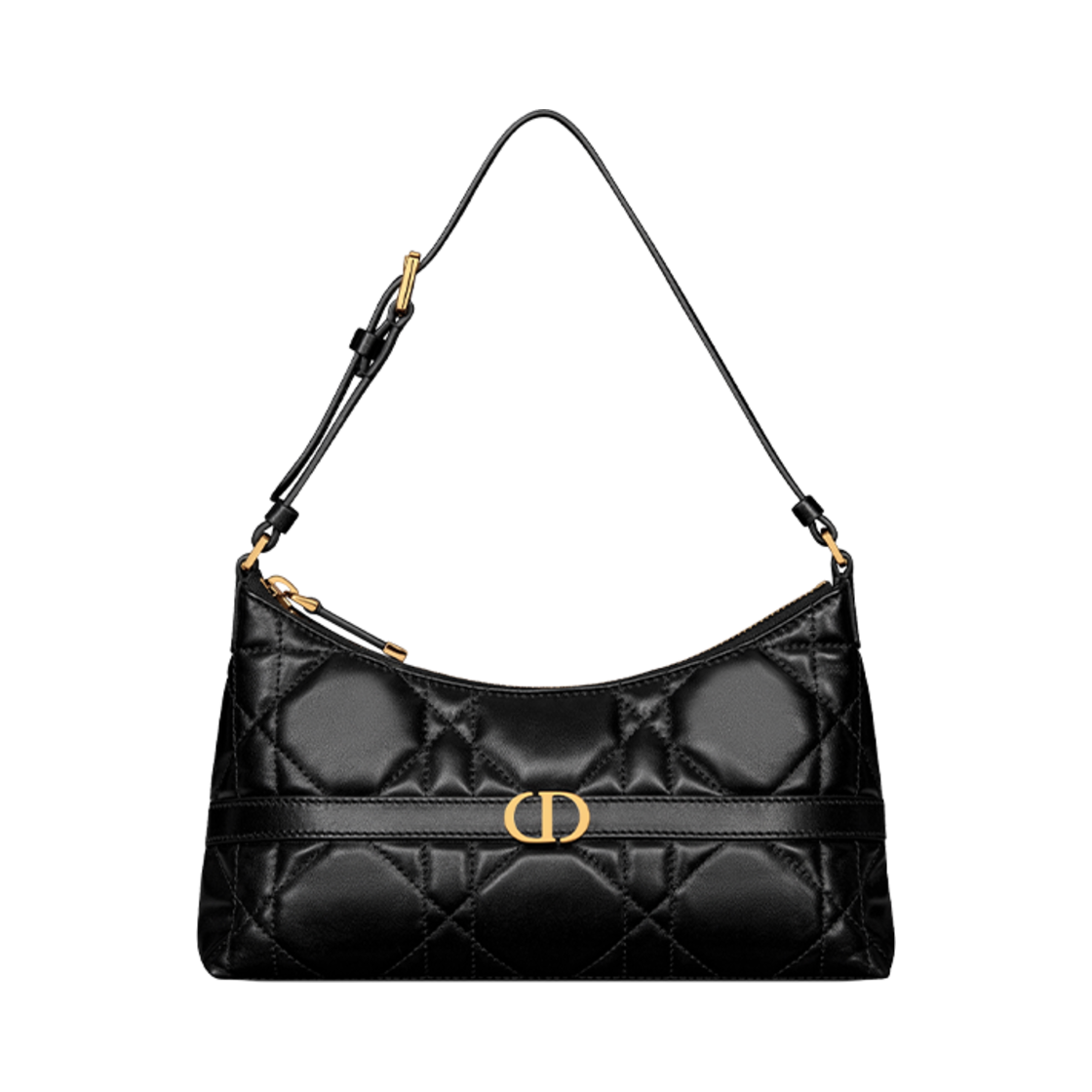S5232UHAG-M900 Dior Miss Caro Mini Hobo Shoulder Bag Macrocannage Sheepskin Black