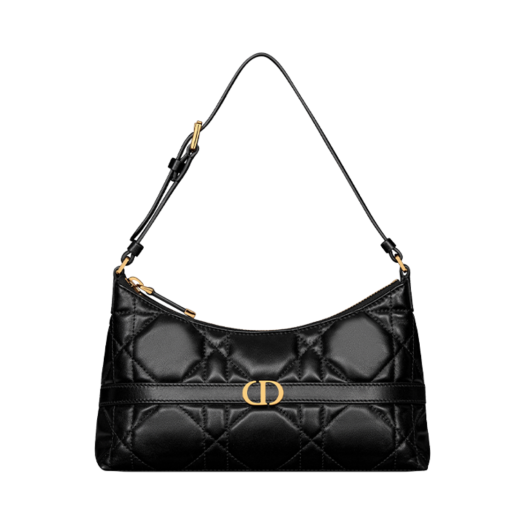 S5232UHAG-M900 Dior Miss Caro Mini Hobo Shoulder Bag Macrocannage Sheepskin Black
