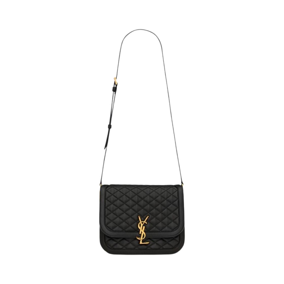 생로랑 솔페리노 미디움 서플 사첼 퀼티드 램스킨 블랙(Saint Laurent Solferino Medium Supple Satchel in Quilted Lambskin Black) - 1