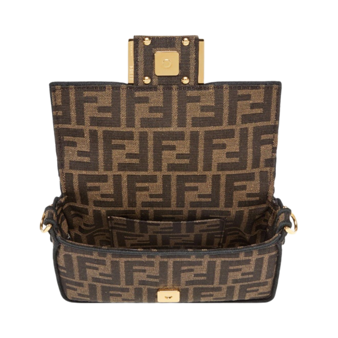 펜디 미니 바게트 FF 모티프 패브릭백 브라운(Fendi Mini Baguette FF Motif Fabric Bag Brown) - 2