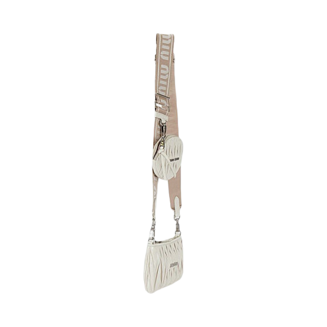 미우 미우 샤인 마테라쎄 숄더백 초크 화이트(Miu Miu Shine Matelasse Shoulder Bag Chalk White) - 2