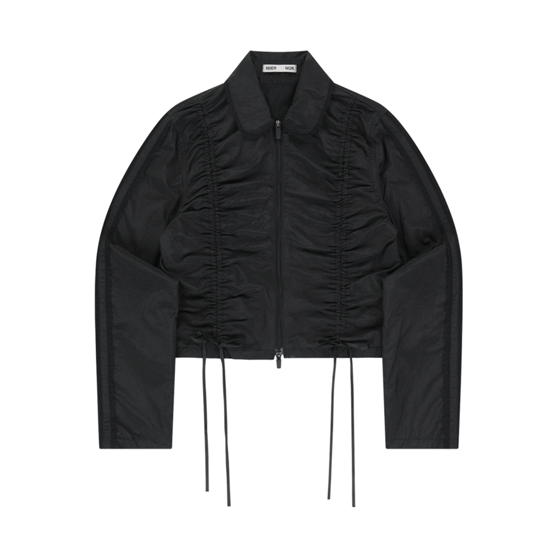 니어 노어 레이스 셔링 자켓 블랙(NIIER NOR Lace Shirring Jacket Black)