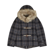 Safarispot 1/2 Region Motors Club Fake Fur Check Duffle Coat