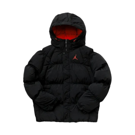 Jordan Essentials Puffer Jacket Black Fire Red - US/EU