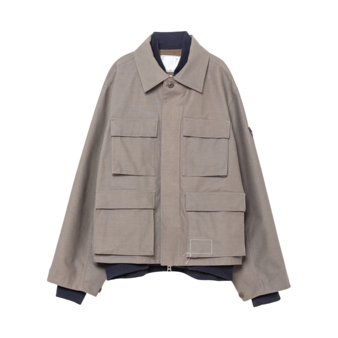 25-03694M-550 Sacai x WTAPS Cotton Back Satin Jacket Taupe
