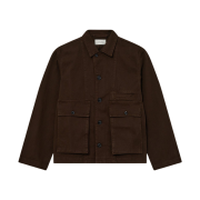 (W) Lemaire Garment Dyed Heavy Denim Boxy Jacket Espresso