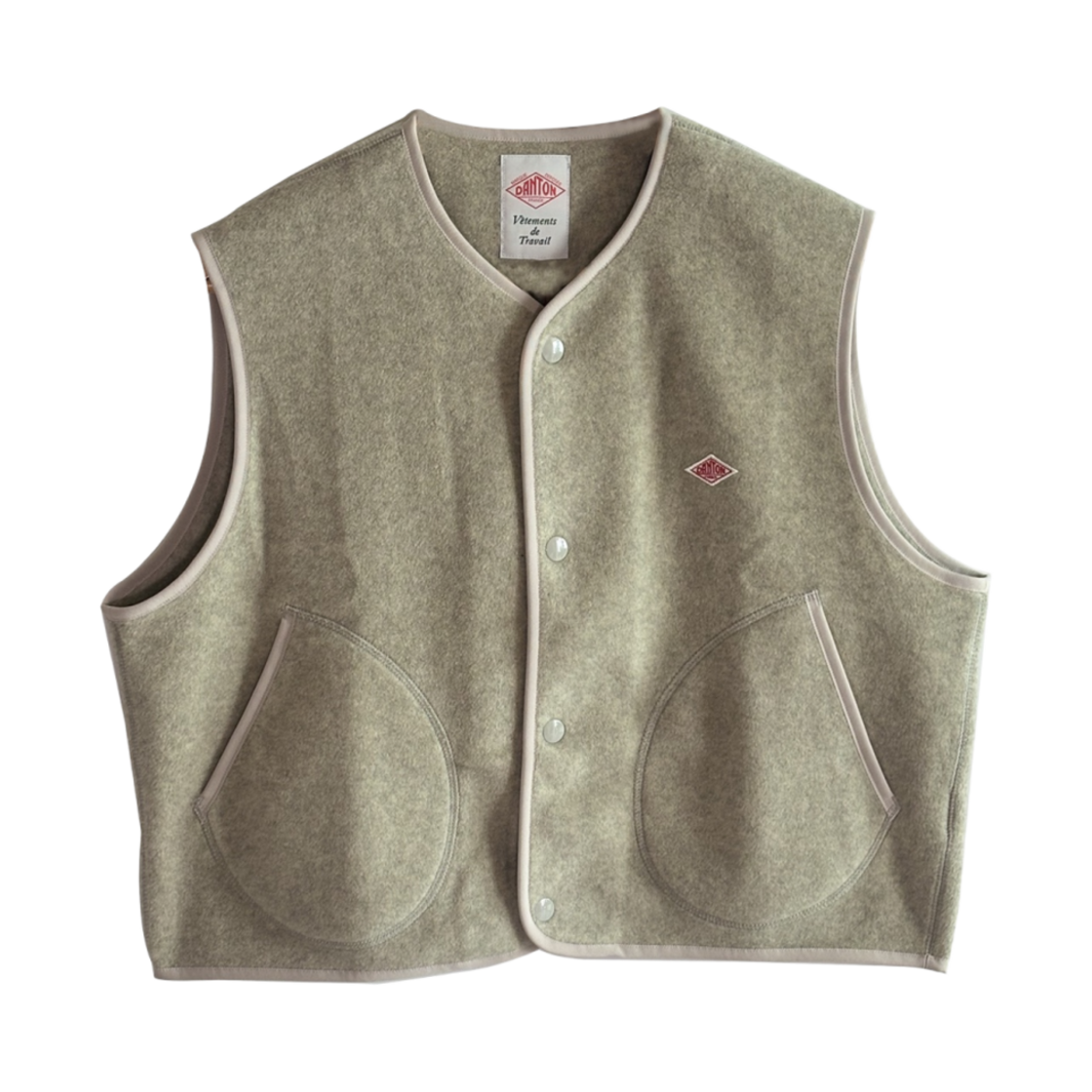 (W) 단톤 플리스 칼라리스 베스트 마블((W) Danton Fleece Collarless Vest Marble)