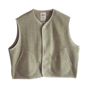 (W) Danton Fleece Collarless Vest Marble