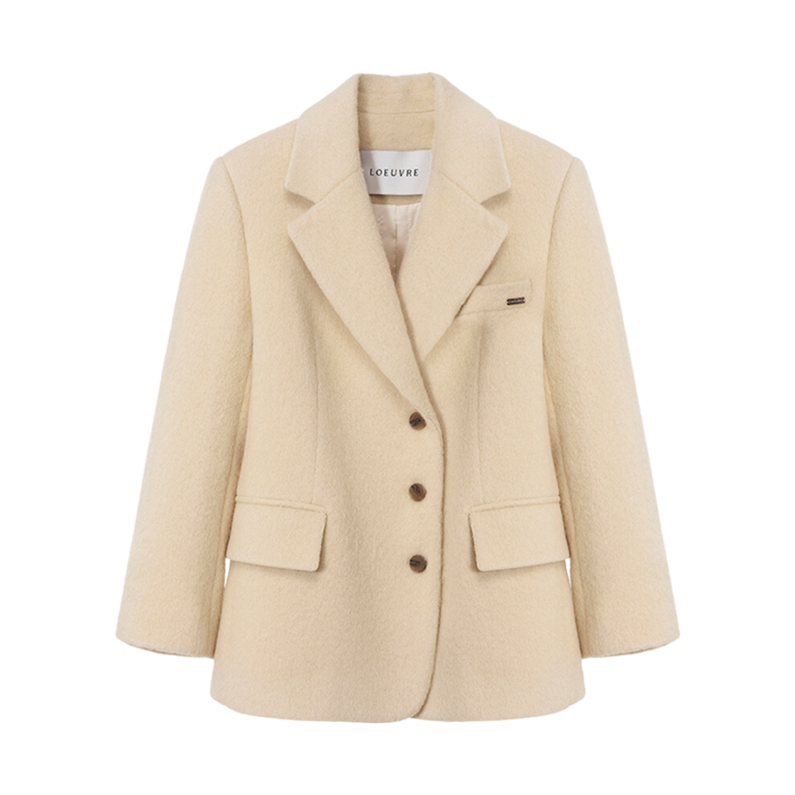 (W) 루에브르 퀼티드 라인드 알파카 자켓 라이트 옐로우((W) Loeuvre Quilted Lined Alpaca Jacket Light Yellow)