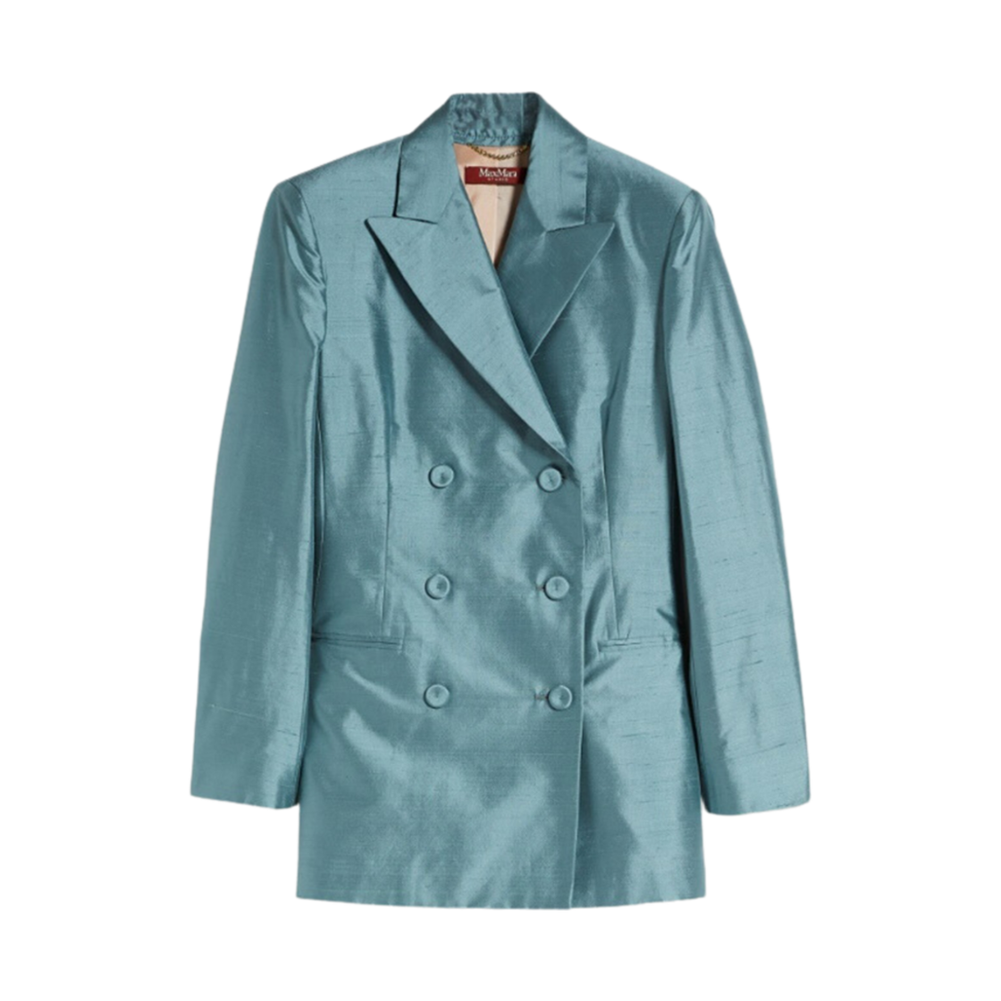 (W) 막스마라 스튜디오 파지아니 실크 샨퉁 자켓 라이트 블루((W) Max Mara Studio Fagiani Silk Shantung Jacket Light Blue) - 1