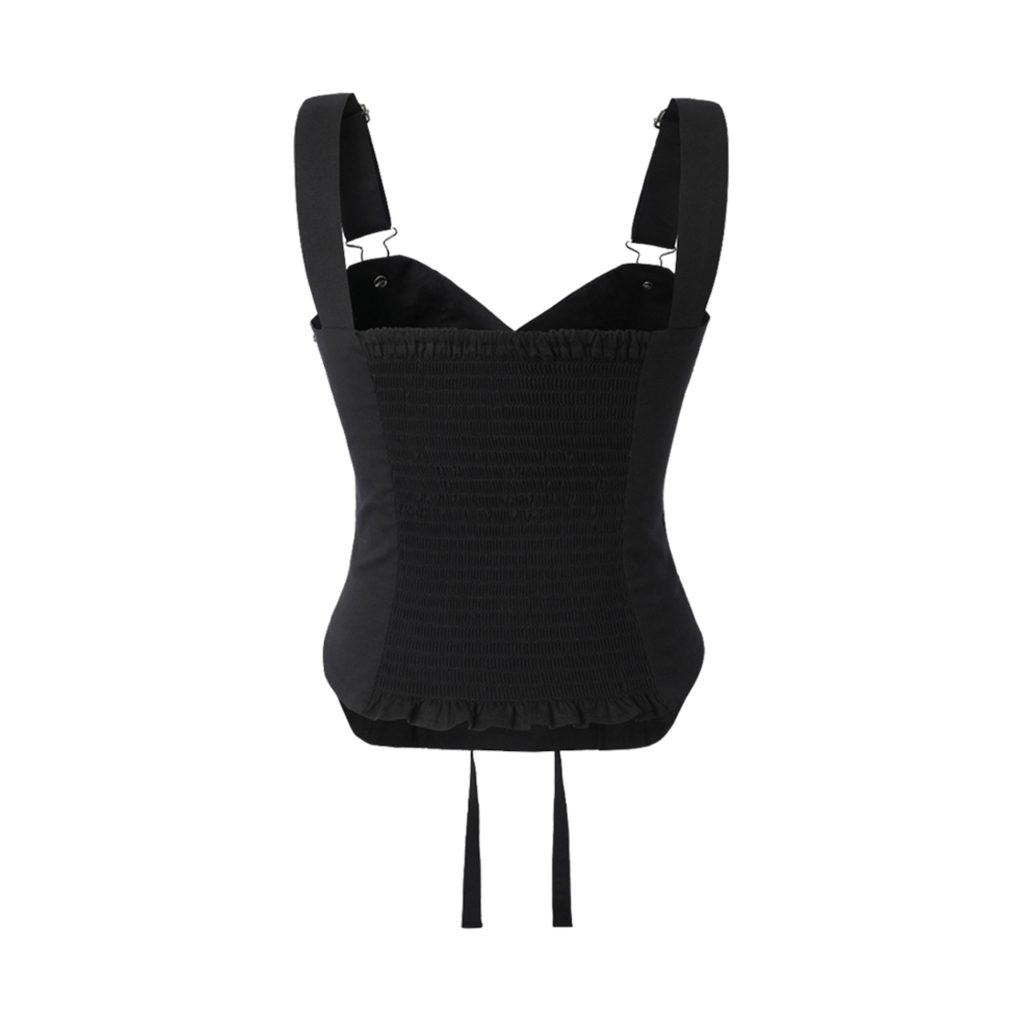 (W) 쓰리타임즈 집 오버롤 탑 블랙((W) Threetimes Zip Overall Top Black) - 2