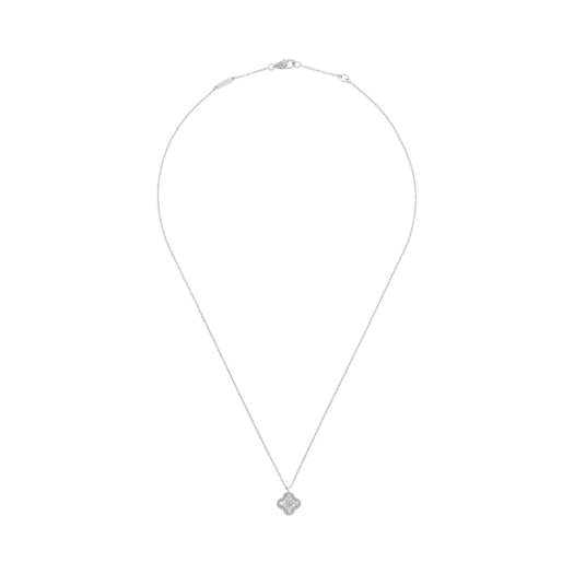 (W) Van Cleef & Arpels Sweet Alhambra Pendant White Gold Diamond