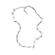 Diesel Dx1537 Interlocking D Logo Stainless Steel Chain Necklace Silver