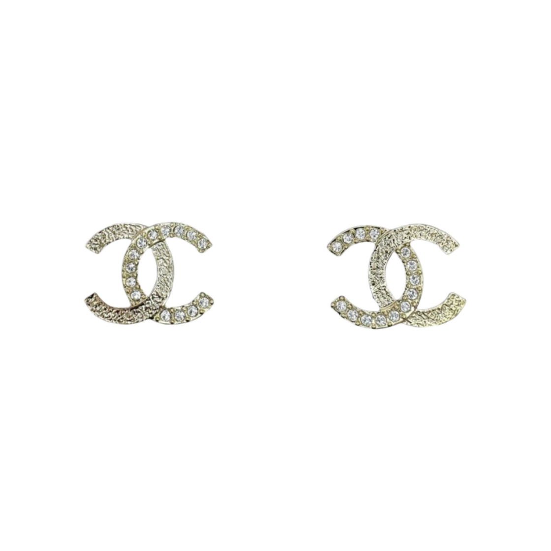 (W) 샤넬 이어링 메탈 스트라스 & 골드 크리스탈((W) Chanel Earrings Metal Strass & Gold Crystal) - 1