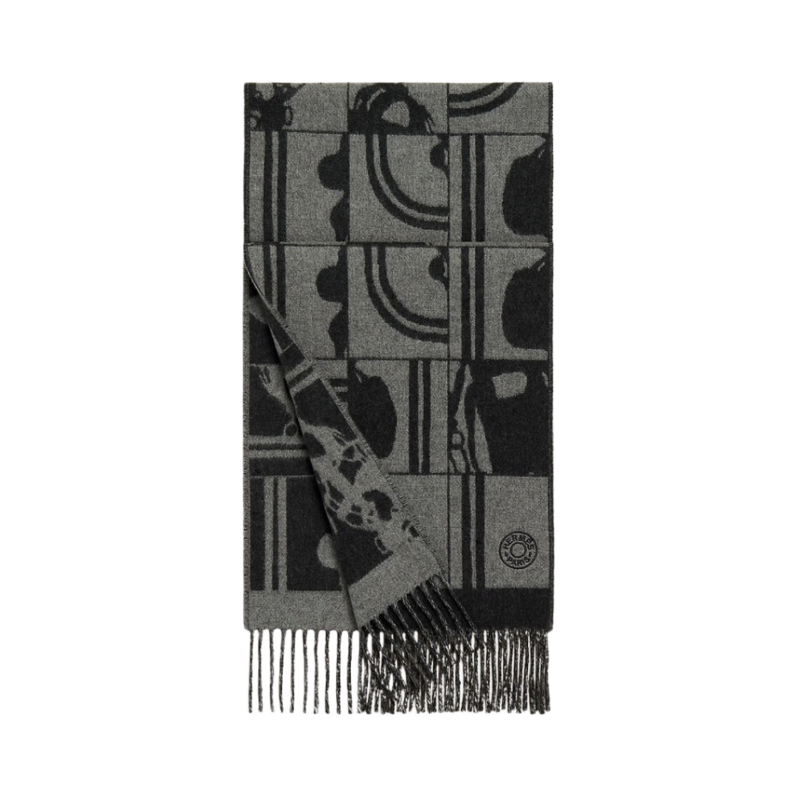에르메스 브라이드 드 갈라 앙 데조르드 머플러 그리 시네 앙트라시트(Hermes Brides de Gala en Desordre Muffler Gris Chine Anthracite) - 1