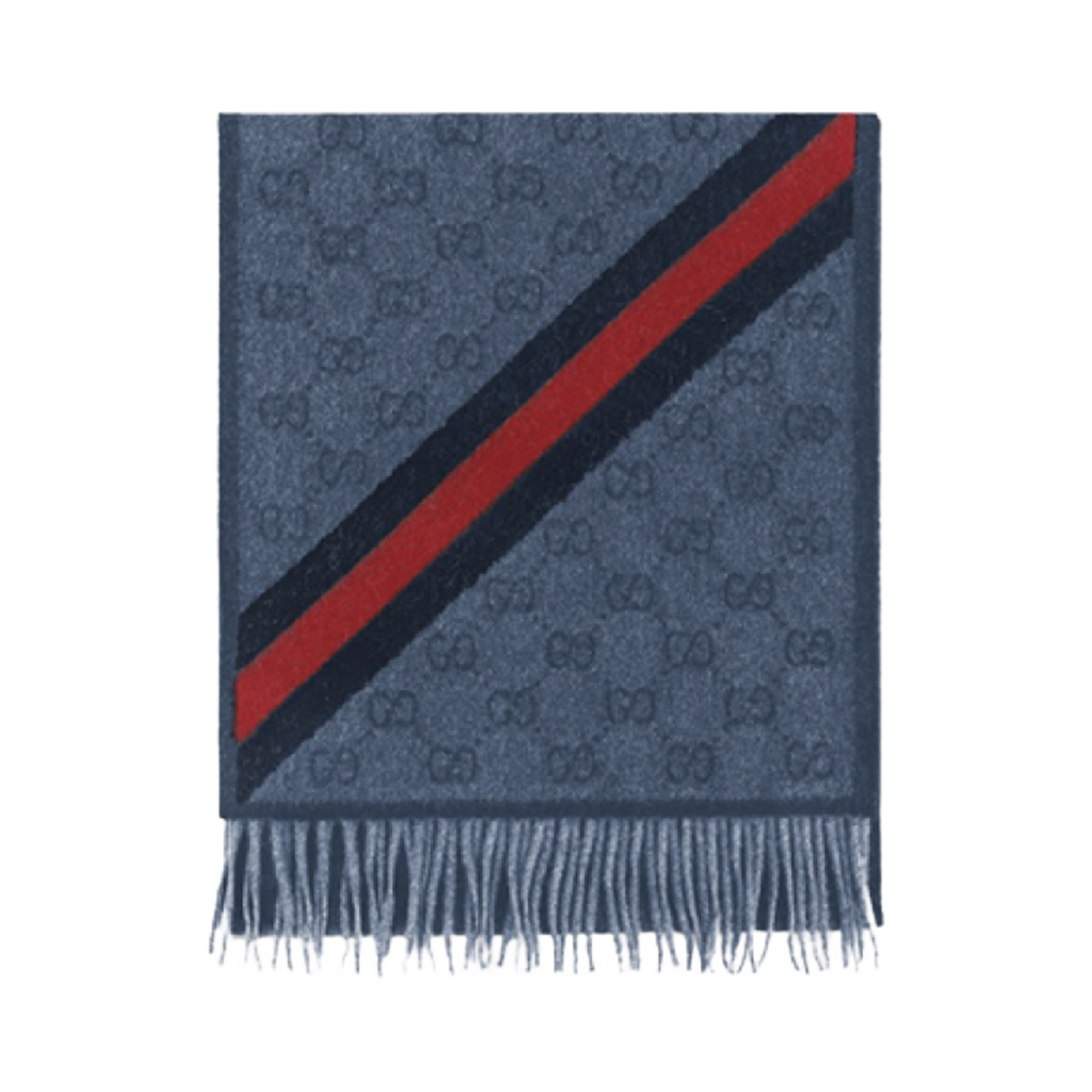 구찌 GG 뉴 니키 웹 울 머플러 미드나잇 블루(Gucci GG New Nikky Web Wool Muffler Midnight Blue) - 1