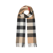 Burberry Mega Check Cashmere Muffler Camel