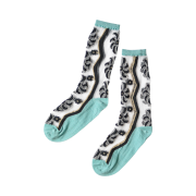 Kapital 200 Mulan Quilt Pattern See-Through Socks Turquoise