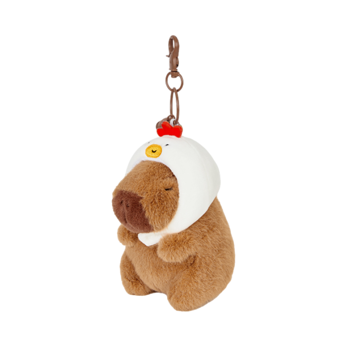 더 그린 파티 카피바라 치킨 햇 키체인 브라운(The Green Party Capybara Chicken Hat Keychain Brown)