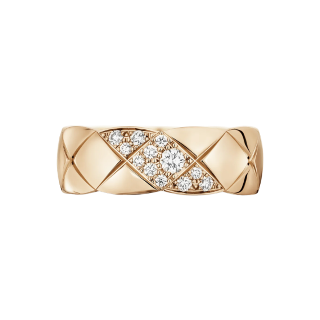 샤넬 코코 크러쉬 링 퀼티드 모티프 스몰 & 18K 베이지 골드 다이아몬드(Chanel Coco Crush Ring Quilted Motif Small & 18K Beige Gold Diamonds) - 4