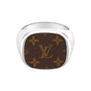 Louis Vuitton Rock Signet Ring Monogram Silver