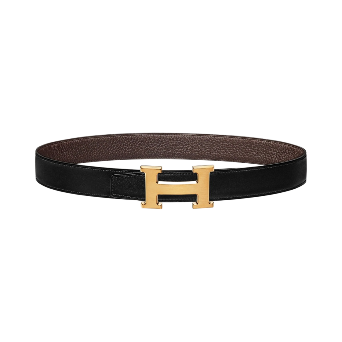 에르메스 H 벨트 버클 & 리버서블 가죽 스트랩 33mm & 오르 브로세 누아 쇼꼴라(Hermes H Belt Buckle & Reversible Leather Strap 32mm & Brushed Gold Noir Chocolat) - 1