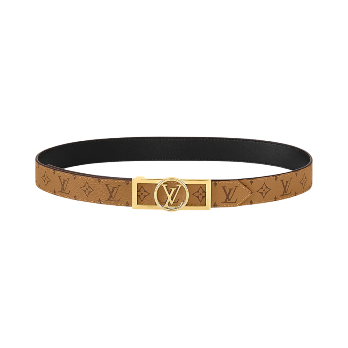 M0203U (W) Louis Vuitton Dauphine 25mm Reversible Belt Monogram Black