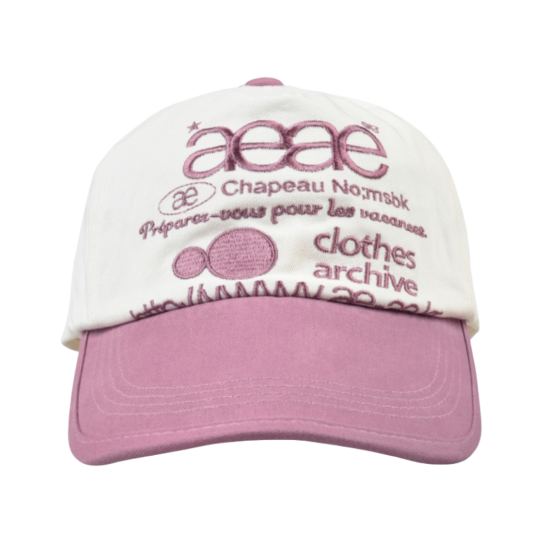 에이에이 웹 로고 투 톤 볼캡 화이트 핑크(Aeae Web Logo Two Tone Ball Cap White Pink) - 1
