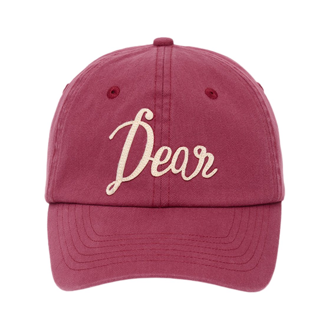 제너럴아이디어 유니섹스 디어 펠트 패치 볼캡 버건디(General Idea Unisex Dear Felt Patch Ball Cap Burgundy)