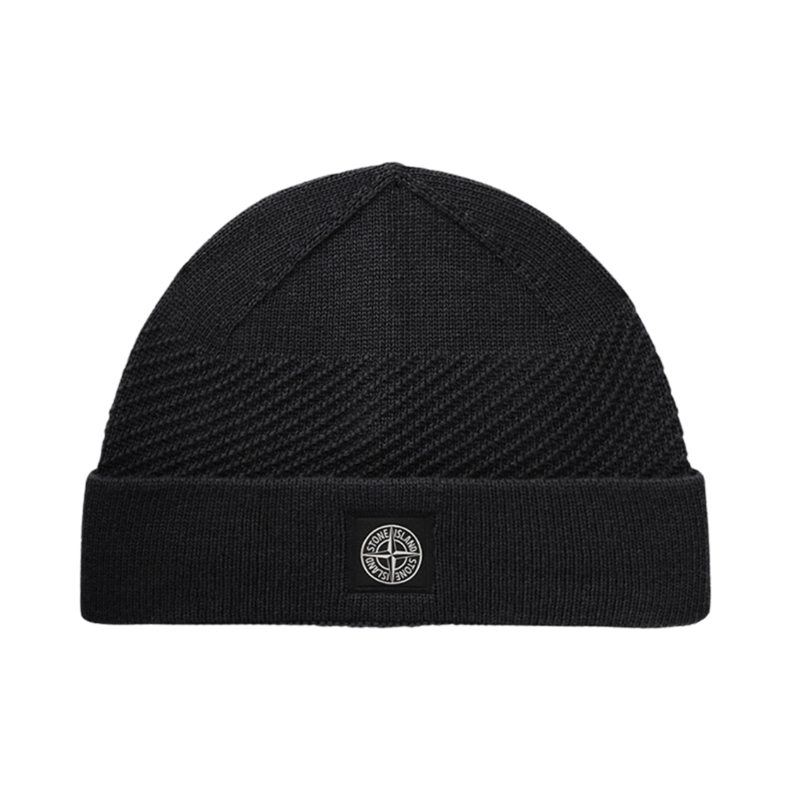 스톤 아일랜드 N07B5 RWS 질롱 울 비니 위드 로고 패치 블랙 - 24FW(Stone Island N07B5 RWS Geelong Wool Beanie with Logo Patch Black - 24FW) - 1