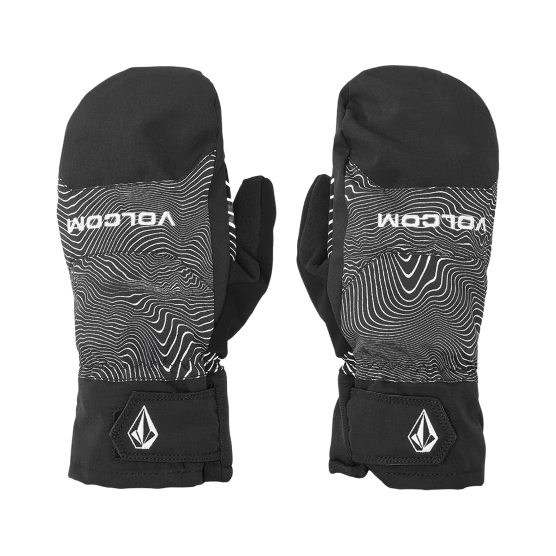 볼컴 맨즈 V.CO NYLE 글러브 블랙 화이트(Volcom Mens V.Co Nyle Mitt Light Black White)