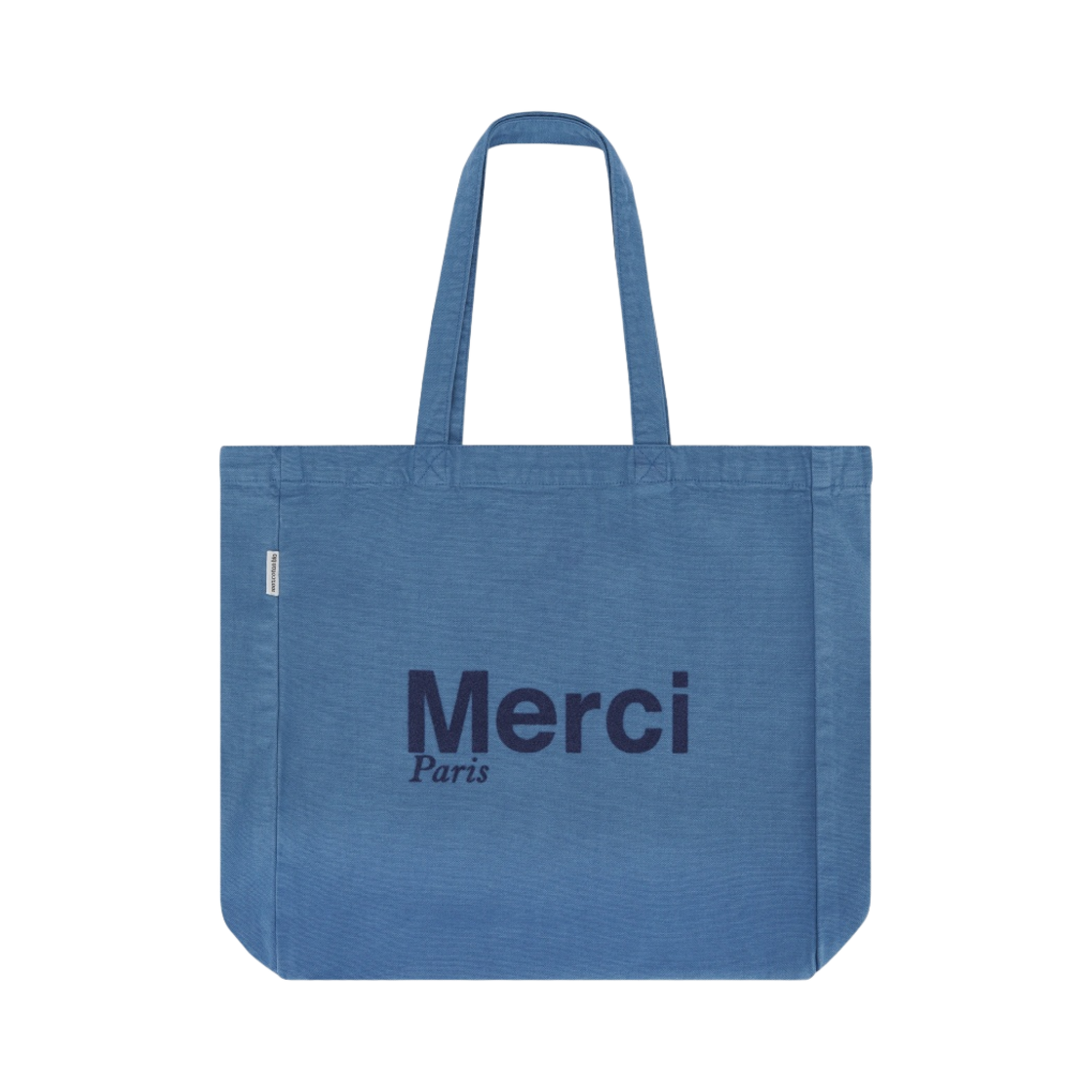 메르시 코튼 토트백 라지 네이비 블루(Merci Cotton Tote Bag Large Navy Blue)