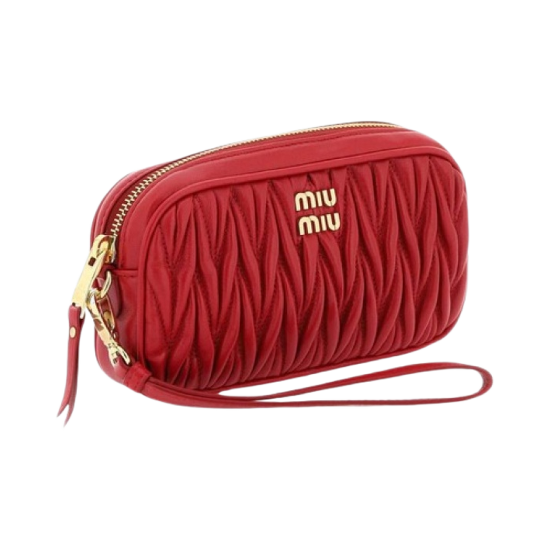 미우 미우 마테라쎄 나파 가죽 파우치 레드(Miu Miu Matelasse Nappa  Leather Pouch Red) - 3