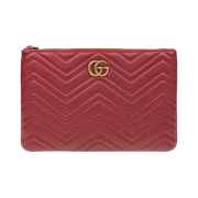 Gucci GG Marmont Leather Pouch Red
