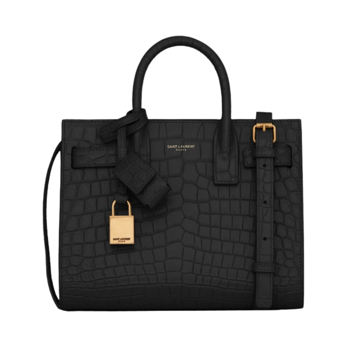 생로랑 삭 드 주르 나노 크로커다일 엠보스 매트 레더 블랙(Saint Laurent Sac De Jour Nano in Crocodile-Embossed Matte Leather Black) - 1