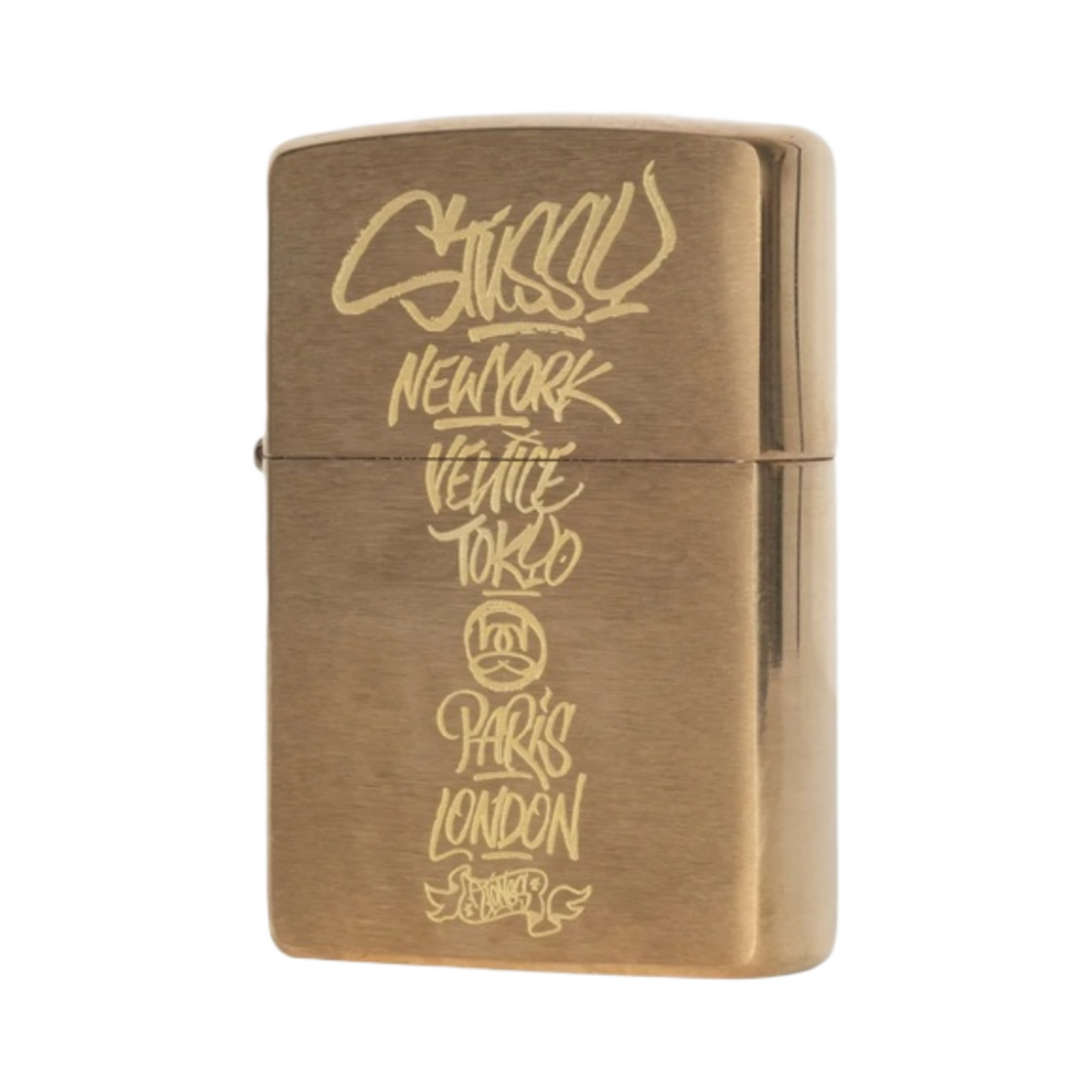 338270 Stussy x Born X Raised Zippo Lighter Brushed Brass