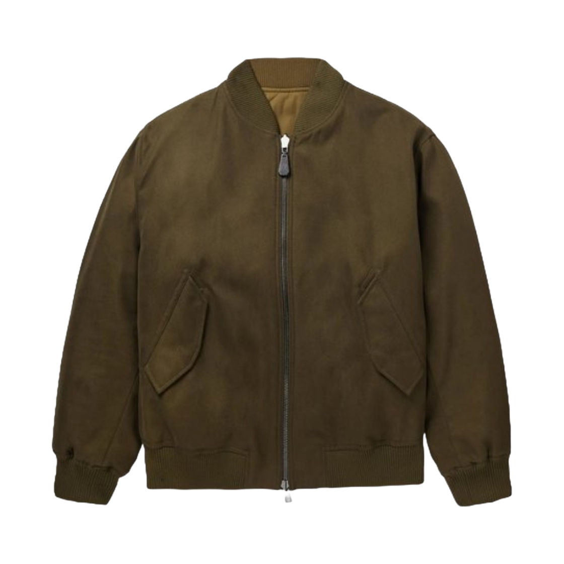 FAM3785-B2M1 Loro Piana Thule Bomber Jacket Cotton Dark Khaki Desert Mist