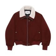Haleine Shearing Crop Blouson Burgundy
