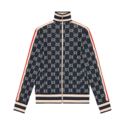 Gucci GG Jacquard Cotton Jacket Blue Ivory
