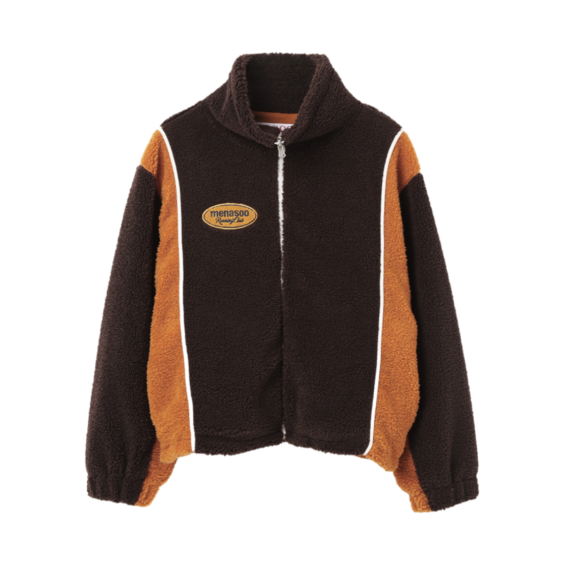 미나수 플리스 배색 리버서블 점퍼 브라운