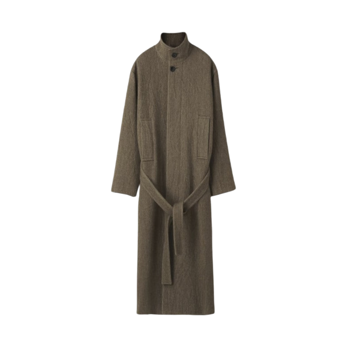 르메르 헤링본 울 알파카 배스로브 코트 다크 브라운(Lemaire Herringbone Wool Alpaca Bathrobe Coat Dark Brown)