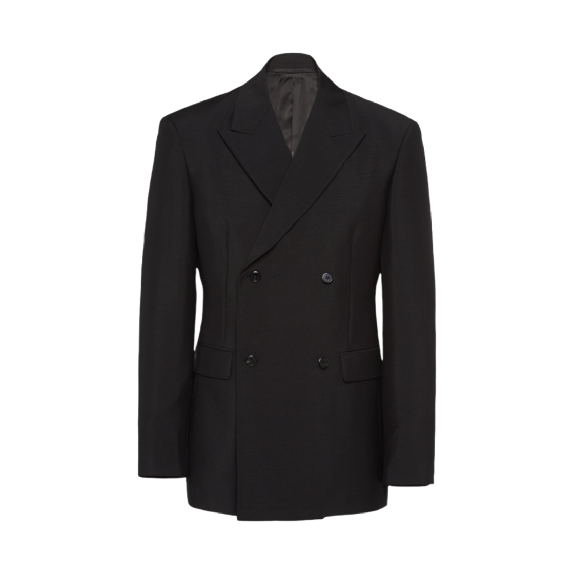 프라다 더블 브레스티드 모헤어 울 자켓 블랙(Prada Double-Breasted Mohair Wool Jacket Black)