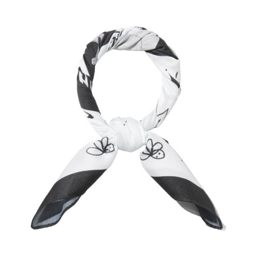 J4AJX25601BKX AMOUPRE 'Divine Grace' Artwork Scarf Black