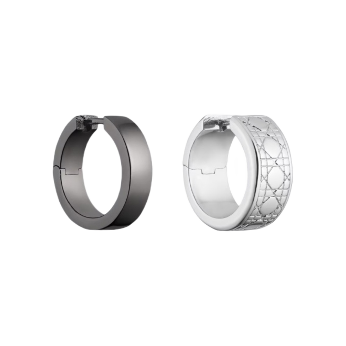 디올 까나쥬 이어링 실버 루테늄 피니쉬 브래스(Dior Cannage Earrings Silver Ruthenium Finish Brass) - 1